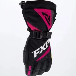 FXR 2023 Helix Race Youth Snowmobile Gloves Black/Fuchsia