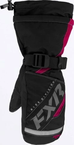 FXR 2023 Helix Race Child Snowmobile Mitt Black/Fuchsia