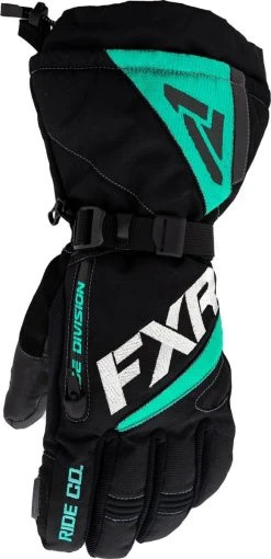 FXR 2022 Fusion Womens Snowmobile Gloves Black/Mint