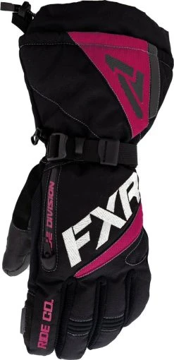 FXR 2022 Fusion Womens Snowmobile Gloves Black/Raspberry