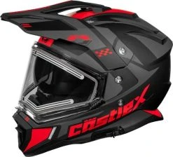 Castle X CX200 Dual Sport Electric Snowmobile Helmet Wrath Matte Red