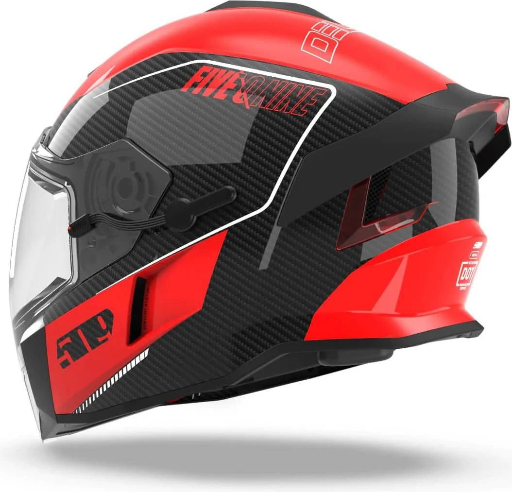 509 Delta V Carbon Ignite Snowmobile Helmet Racing Red 5 509 Delta V Carbon Ignite Snowmobile Helmet Racing Red - Image 3