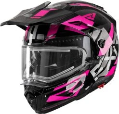 FXR 2022 Maverick X Electric Modular Snowmobile Helmet Black/Fuchsia