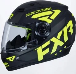FXR 2022 Nitro Snowmobile Youth Helmet Black/Hi-Vis