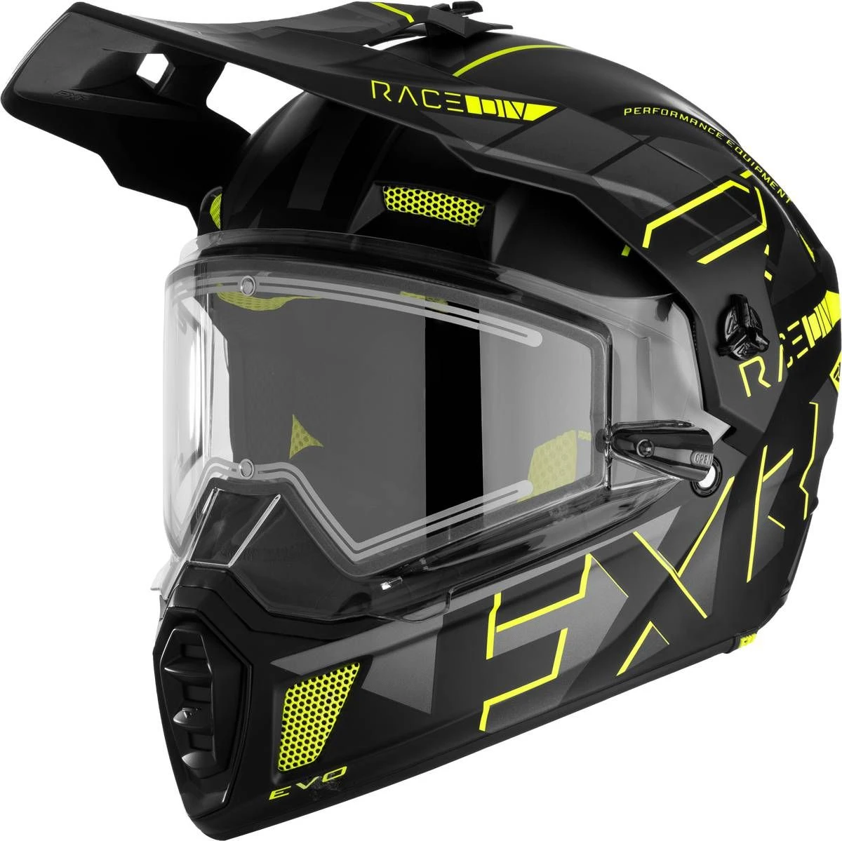 FXR 2023 Clutch X Evo Snowmobile Helmet W/ Electric Shield HiVis 3 FXR 2023 Clutch X Evo Snowmobile Helmet W/ Electric Shield HiVis