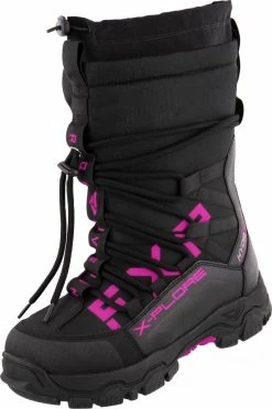 FXR 2023 X-Plore Short Womens Snowmobile Boots Black/Fuchsia