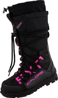 FXR 2023 X-Plore Womens Snowmobile Boots Black/Fuchsia