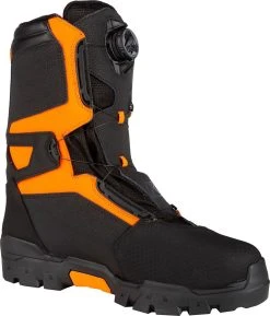 Klim 2021 Klutch GTX Gore-Tex BOA Snowmobile Boot Black/Strike Orange -FXR SHOP 4686540 3