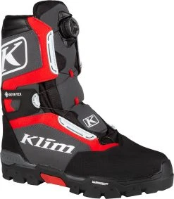 Klim 2021 Klutch GTX Gore-Tex BOA Snowmobile Boot Black/High Risk Red -FXR SHOP 4686541 2