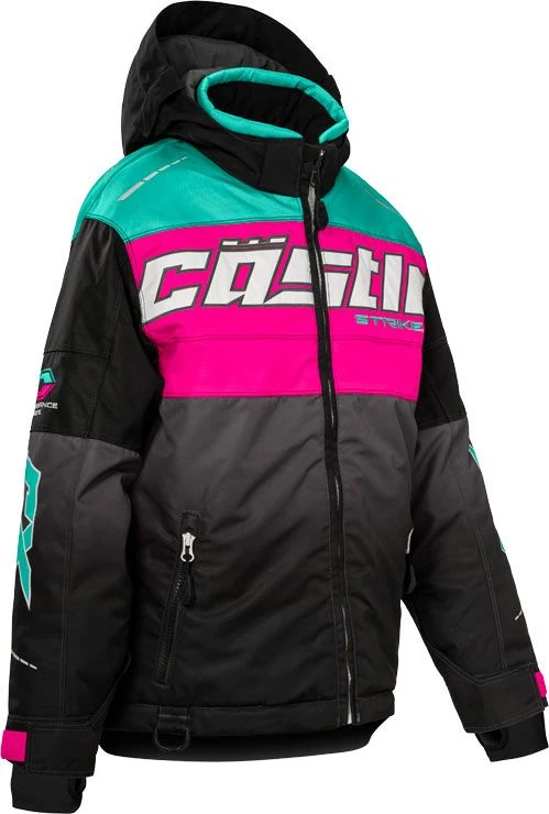Castle X Strike Youth Snowmobile Jacket Pink Glo/Black/Mint 3 Castle X Strike Youth Snowmobile Jacket Pink Glo/Black/Mint