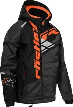 Castle X Code G4 Snowmobile Youth Jacket Black/Charcoal/Orange