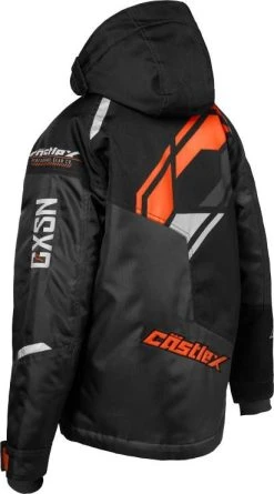 Alternative view of Castle X Code G4 Snowmobile Youth Jacket Black/Charcoal/Orange