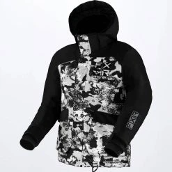 FXR 2022 Kicker Youth Snowmobile Jacket White Camo/Black