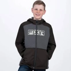 FXR Hydrogen Softshell Youth Snowmobile Jacket Grey Heather/Charcoal