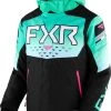 FXR 2023 Helium Child Snowmobile Jacket Black/Mint Fade/E Pink -FXR SHOP 4801662