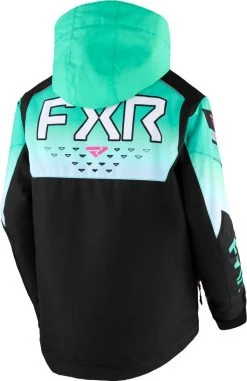 FXR 2023 Helium Child Snowmobile Jacket Black/Mint Fade/E Pink -FXR SHOP 4801662 2