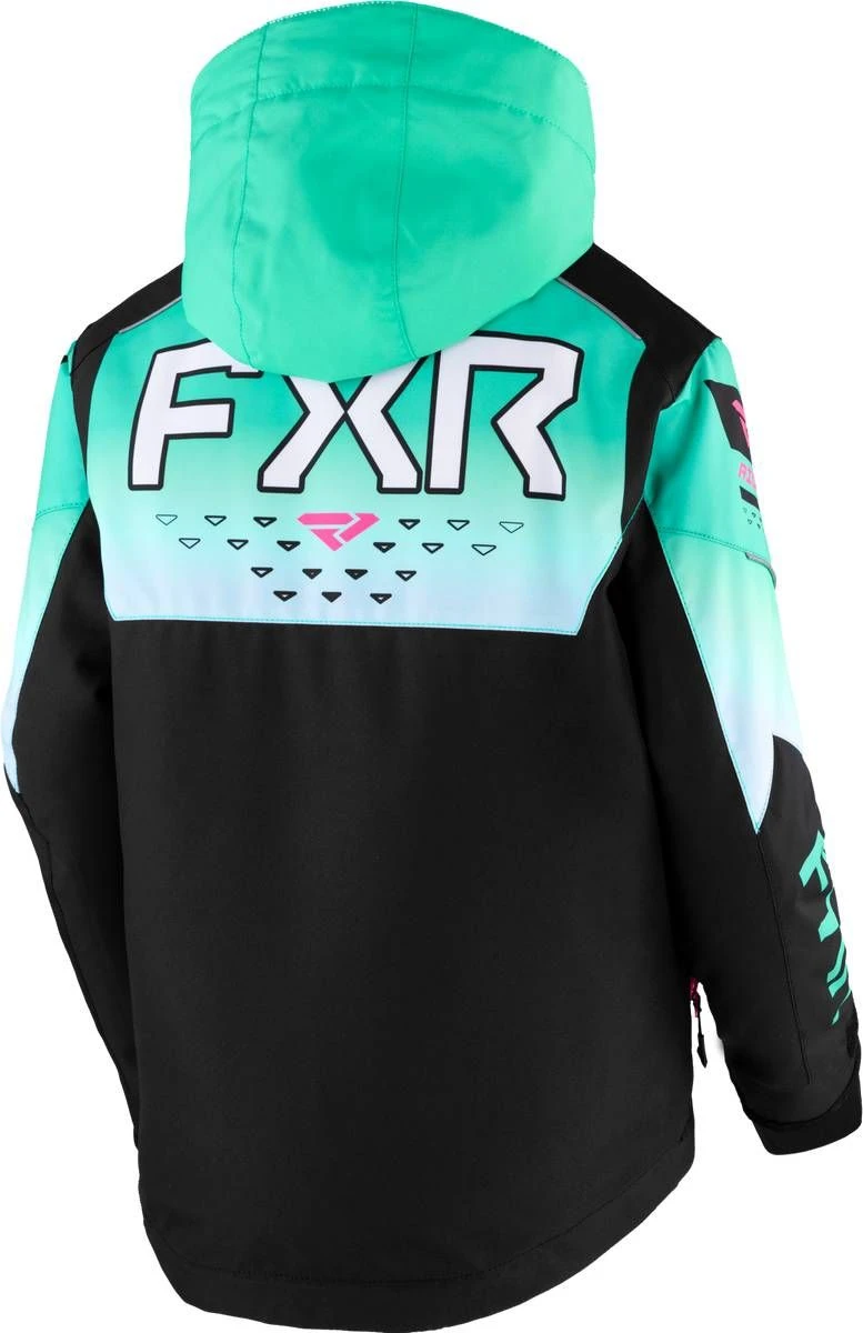 FXR 2023 Helium Youth Snowmobile Jacket Black/Mint Fade/E Pink 4 FXR 2023 Helium Youth Snowmobile Jacket Black/Mint Fade/E Pink - Image 2