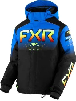 FXR 2023 Helium Child Snowmobile Jacket Black/Blue/Inferno