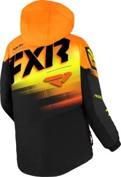 FXR 2023 Boost Child Snowmobile Jacket Black/Orange-HiVis Fade -FXR SHOP 4801676 2