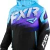 FXR 2023 Boost Youth Snowmobile Jacket Black/Sky-Purple Fade
