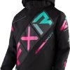 FXR 2023 CX Child Snowmobile Jacket Black/Mint-E Pink Fade -FXR SHOP 4801686