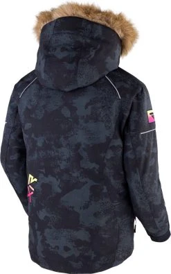 FXR 2023 Fresh Child Snowmobile Jacket Black Camo/Neon Fusion -FXR SHOP 4801694 2