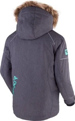 FXR 2023 Fresh Youth Snowmobile Jacket Mid Grey Heather/Mint -FXR SHOP 4801703 2
