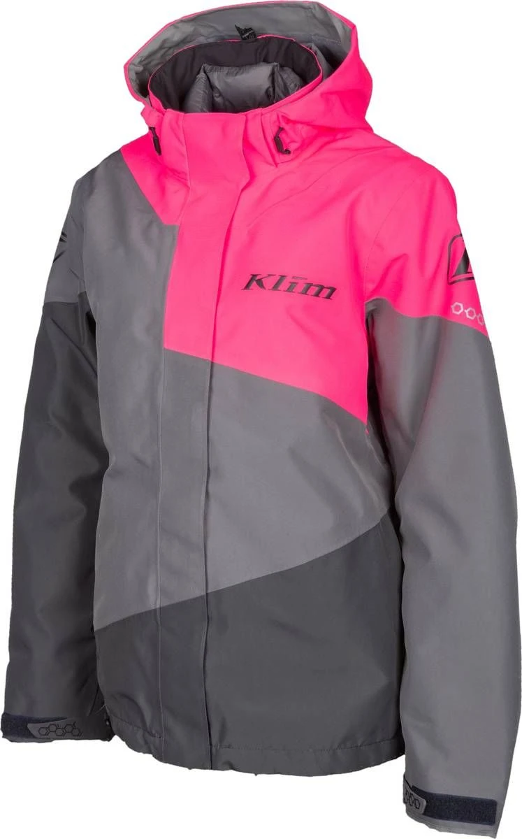 Klim Fuse Womens Snowmobile Jacket Castlerock Gray/Knockout Pink 3 Klim Fuse Womens Snowmobile Jacket Castlerock Gray/Knockout Pink