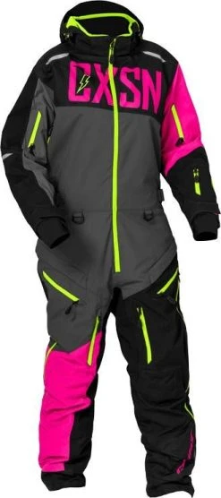 Castle X Freedom G3 Womens Snowmobile Monosuit Charcoal/Pink Glo/Hi-Vis