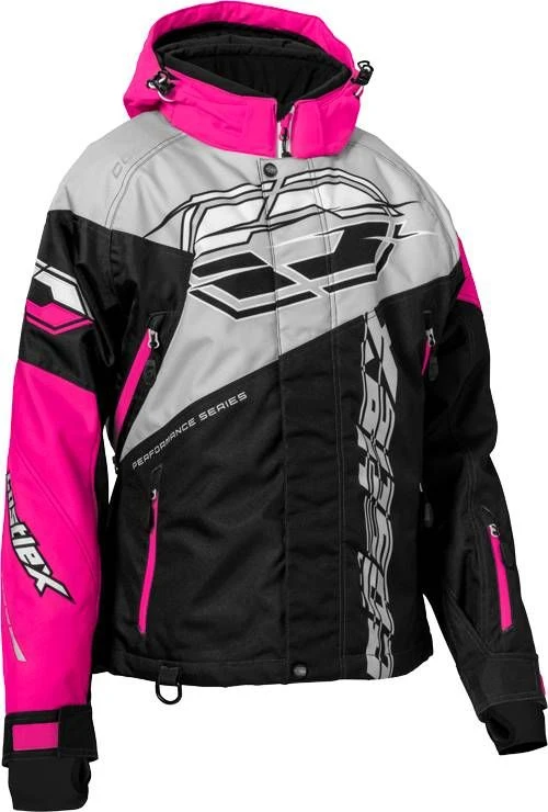 Castle X Code G3 Womens Snowmobile Jacket Silver/Black/Pink Glo 3 Castle X Code G3 Womens Snowmobile Jacket Silver/Black/Pink Glo