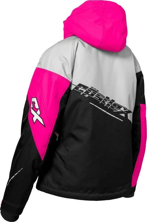 Castle X Code G3 Womens Snowmobile Jacket Silver/Black/Pink Glo 4 Castle X Code G3 Womens Snowmobile Jacket Silver/Black/Pink Glo - Image 2