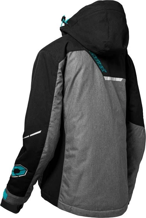Castle X Powder G3 Womens Snowmobile Jacket Heather/Black/Turquoise 4 Castle X Powder G3 Womens Snowmobile Jacket Heather/Black/Turquoise - Image 2