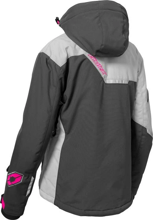 Castle X Powder G3 Womens Snowmobile Jacket Charcoal/Silver/Pink Glo 4 Castle X Powder G3 Womens Snowmobile Jacket Charcoal/Silver/Pink Glo - Image 2