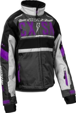 Castle X Strike G4 Womens Snowmobile Jacket Silver/Charcoal/Grape