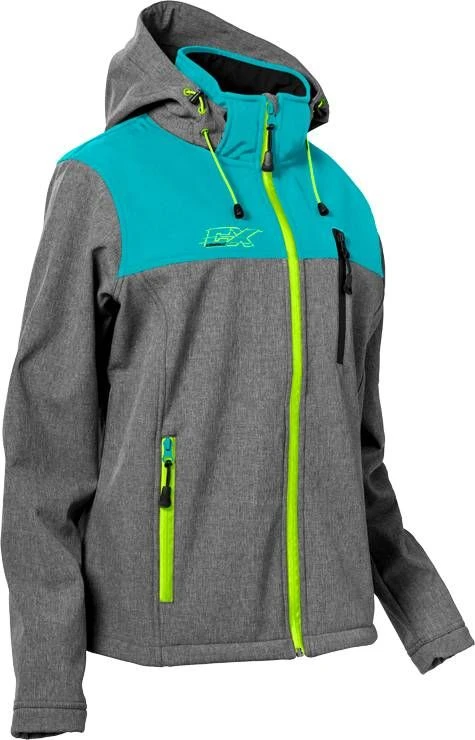 Castle X Barrier G4 Womens Snowmobile Jacket Heather Gray/Turquoise 3 Castle X Barrier G4 Womens Snowmobile Jacket Heather Gray/Turquoise