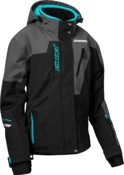 Castle X Polar G2 Snowmobile Womens Jacket Black/Charcoal/Turquoise