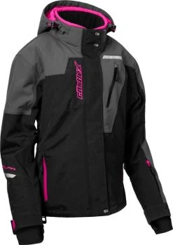Castle X Polar G2 Snowmobile Womens Jacket Black/Charcoal/Pink Glo
