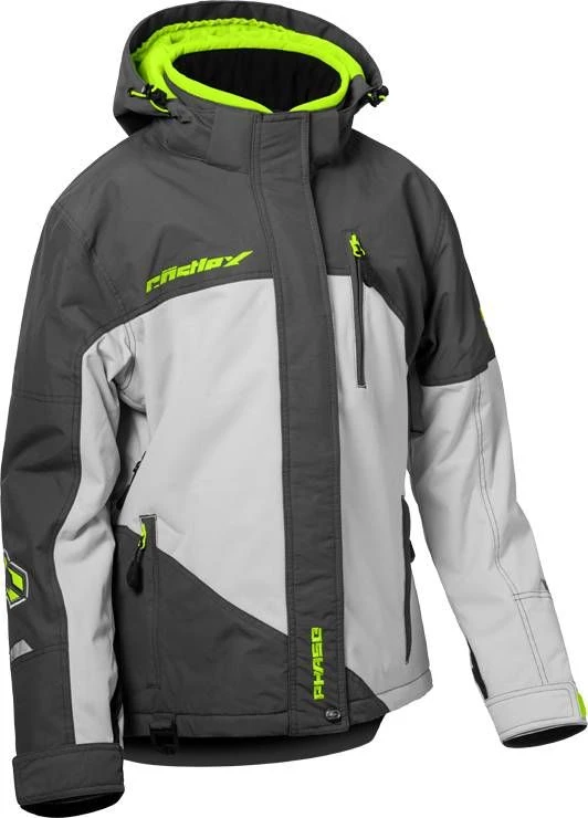 Castle X Phase G4 Snowmobile Womens Jacket Charcoal/Silver/Hi-Vis 3 Castle X Phase G4 Snowmobile Womens Jacket Charcoal/Silver/Hi-Vis