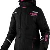 FXR 2022 Excursion Ice Pro Womens Snowmobile Jacket Black Linen/Elec Pink