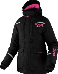 FXR 2022 Excursion Ice Pro Womens Snowmobile Jacket Black Linen/Elec Pink