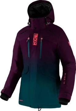 FXR 2022 Aerial Womens Snowmobile Jacket Plum/Ocean/Coral