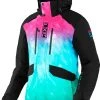 FXR 2022 Aerial Womens Snowmobile Jacket Minty Fresh Ink/Black