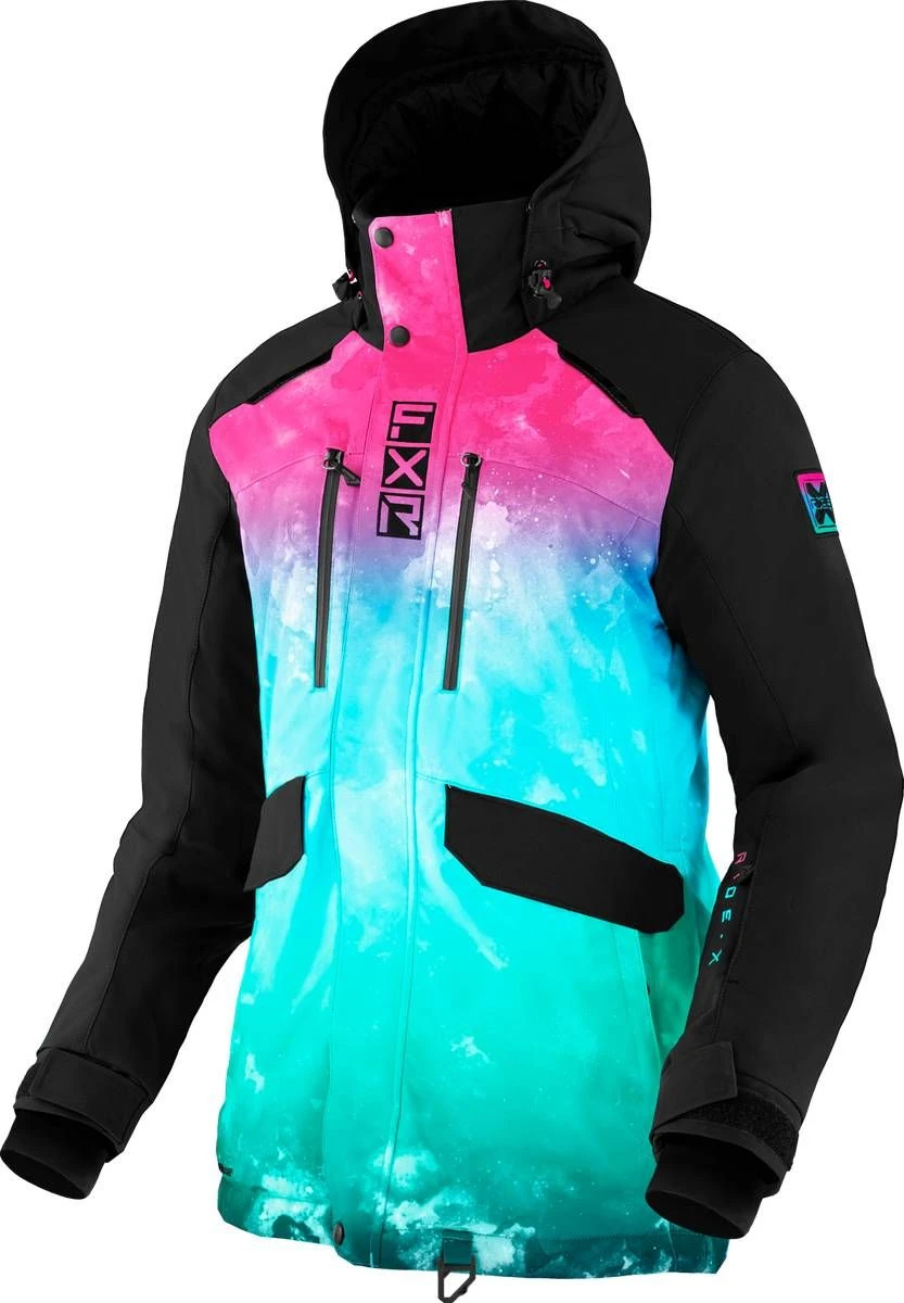 FXR 2022 Aerial Womens Snowmobile Jacket Minty Fresh Ink/Black 3 FXR 2022 Aerial Womens Snowmobile Jacket Minty Fresh Ink/Black