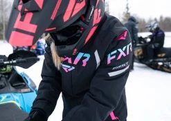 FXR 2022 Team FX Womens Snowmobile Jacket Black/Sky-E Pink Fade