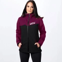 FXR Pulse Softshell Womens Snowmobile Jacket Black/Wine
