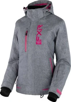 FXR 2023 Fresh Womens Snowmobile Jacket Grey Linen/Fuchsia