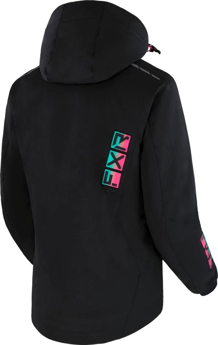 FXR 2023 Evo FX Womens Snowmobile Jacket Black/Mint-E Pink Fade 4 FXR 2023 Evo FX Womens Snowmobile Jacket Black/Mint-E Pink Fade - Image 2