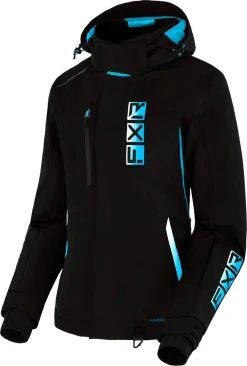 FXR 2023 Evo FX Womens Snowmobile Jacket Black/Sky-White Fade