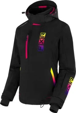 FXR 2023 Evo FX Womens Snowmobile Jacket Black/Neon Fusion