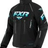 FXR 2023 Adrenaline Womens Snowmobile Jacket Black/Sky Blue Fade